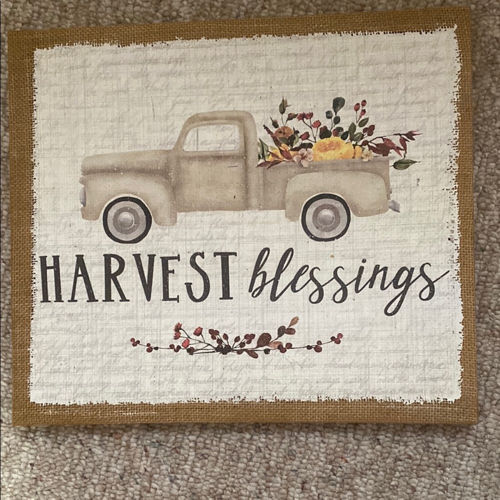 Harvest Blessings Wall Art with Tan Truck